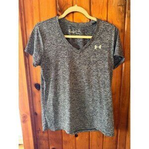 Under Armour Women's V-Neck Athletic T-Shirt Heather Gray‎ Size Medium